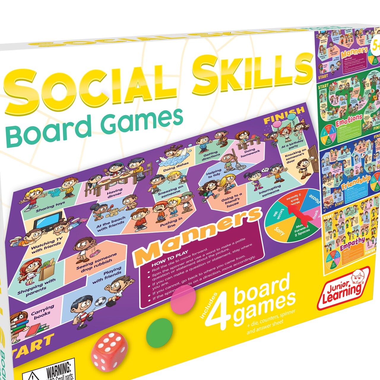 Junior Learning Social Skills Board Games: Emotional and Social Development for Ages 5+ (Grades K-2)